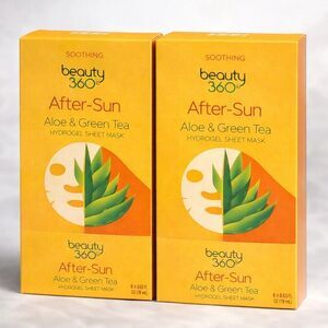 Beauty 360 After Sun Aloe Green Tea Hydrogel Sheet Masks 12 Pack Bundle. NEW